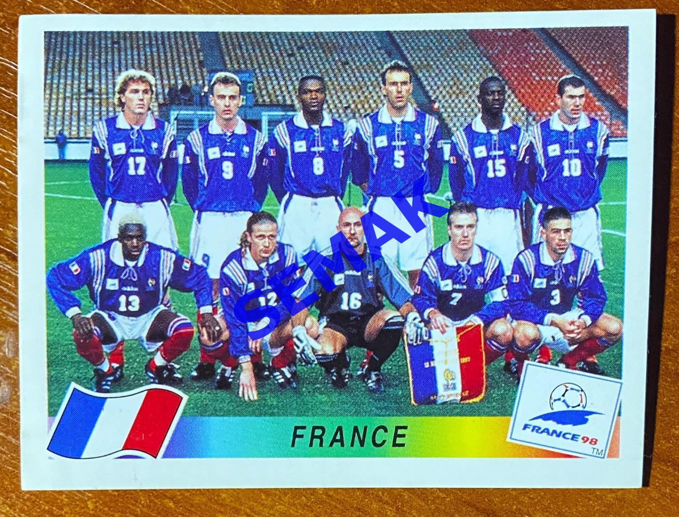 Panini-Панини - №156. Чемпионат Мира - Франция/France - 1998