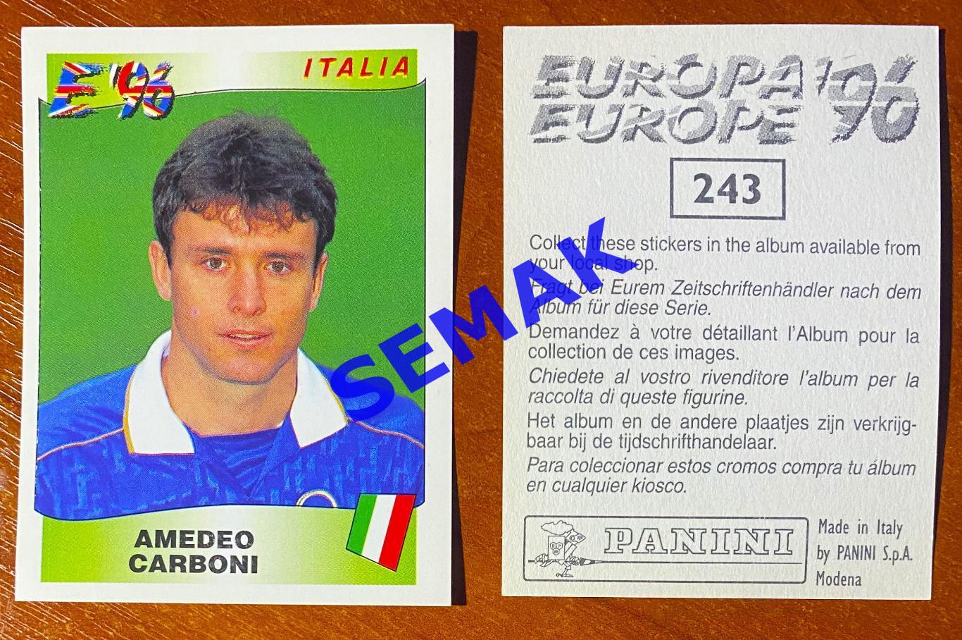 Panini-Панини. Стикер/Наклейка №-243 Евро/EURO - Англия 1996.