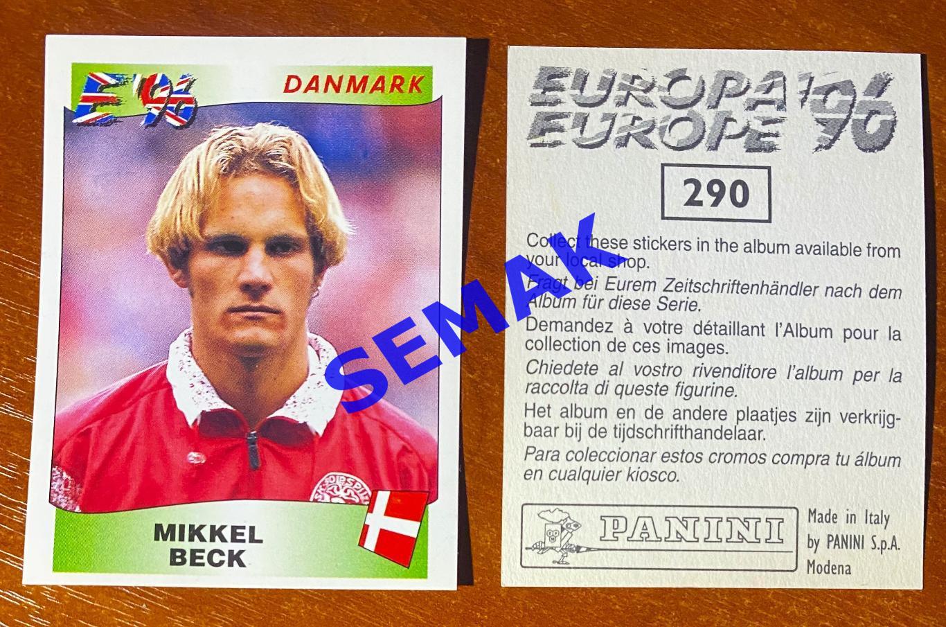 Panini-Панини. Стикер/Наклейка №-290 Евро/EURO - Англия 1996.