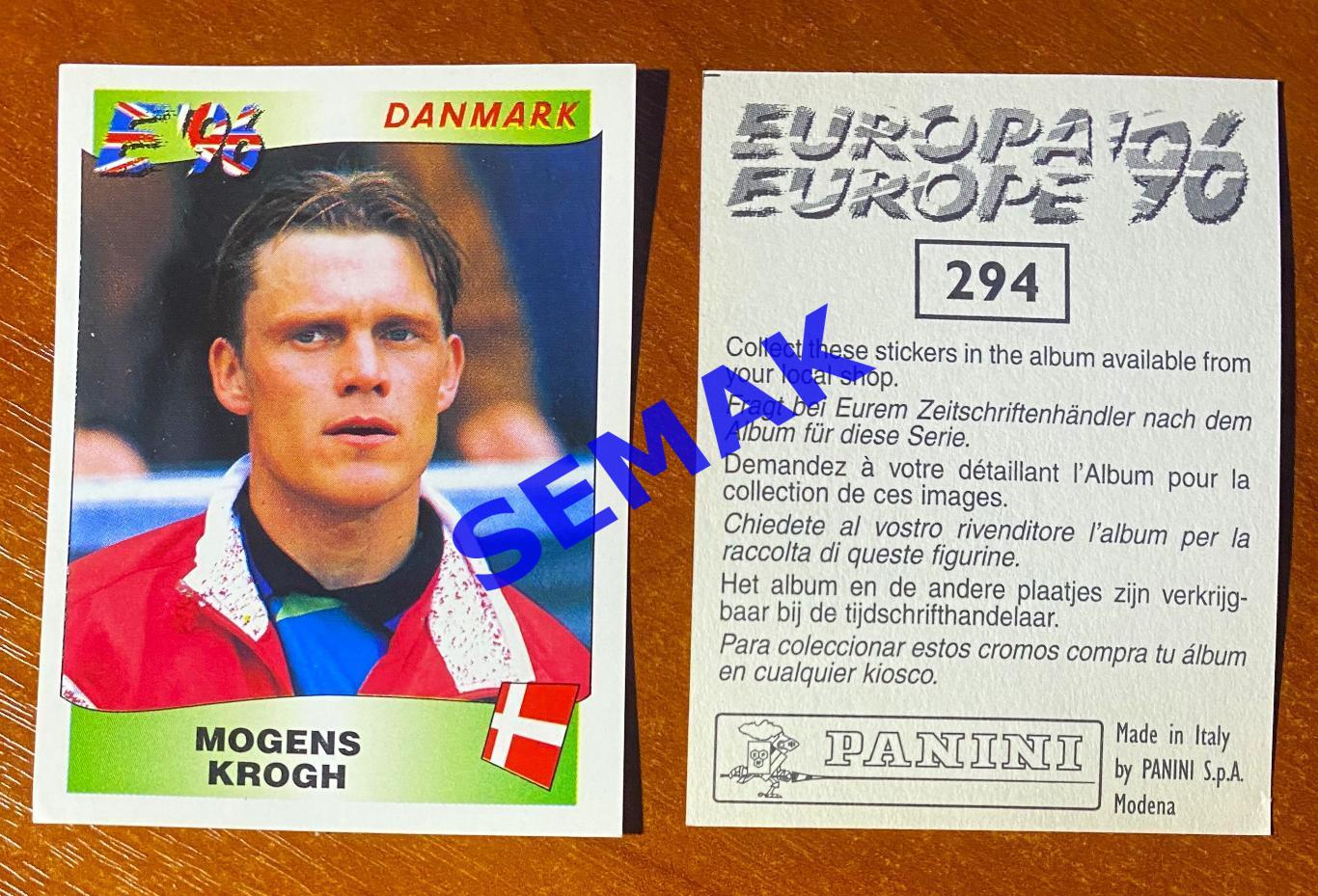 Panini-Панини. Стикер/Наклейка №-294 Евро/EURO - Англия 1996.