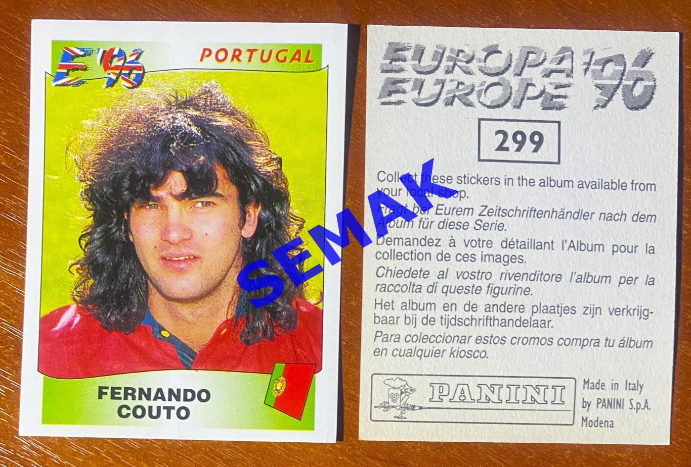 Panini-Панини. Стикер/Наклейка №-299 Евро/EURO - Англия 1996.