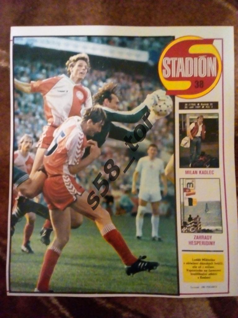 Постер,Футбол.Л.Миклошко (ЧССР) 1987 г. Журнал Стадион.