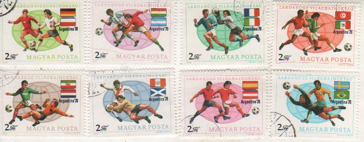 марки футбол чемпионат мира по футболу Аргентина-78 Вен 1978г (лот из 8-х марок)