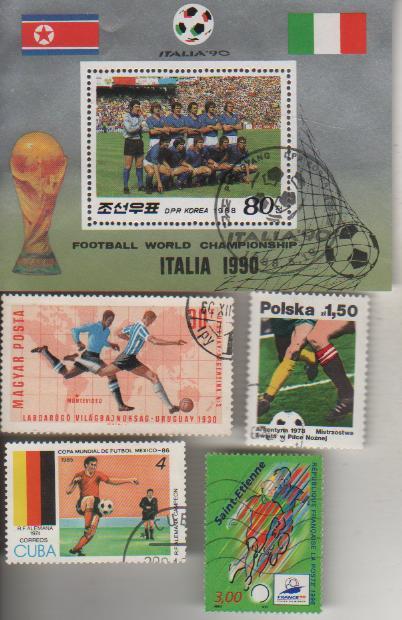 марки футбол чемпионат мира по футболу Италия-90 КНДР 1990г. БЛОК