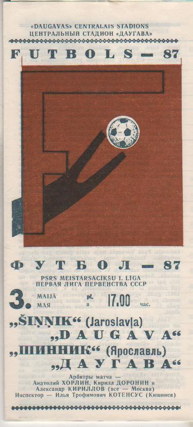 пр-ка футбол Даугава Рига - Шинник Ярославль 1987г.