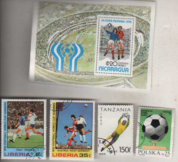 марки футбол чемпионат мира по футболу Аргентина-78 Либерия 1978г. (две марки)