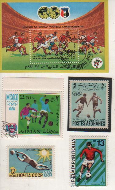 марки футбол олимпийские игры Мехики-68 Аджман 1968г.
