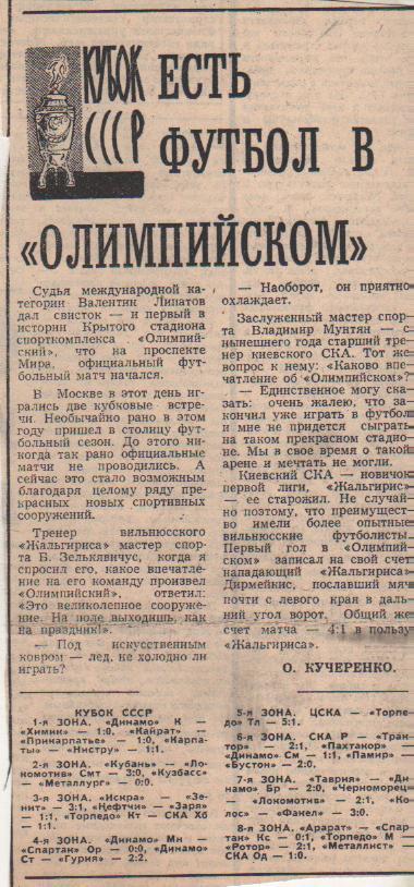 статьи футбол №233 отчеты о матчах Торпедо Москва - Ротор Волгоград 1981г.