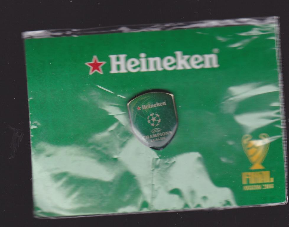 Значок финал ЛЧ в Москве 2007/2008 Официальный спонсорский. Heineken