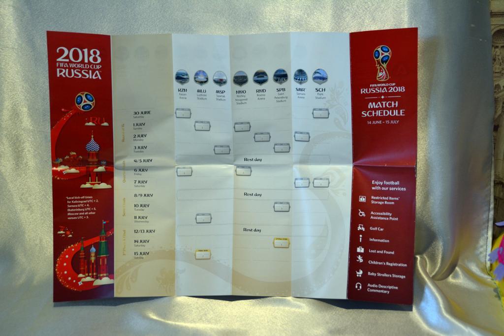 Чемпионат мира по футболу 2018. Календарь игр (англ.) 1