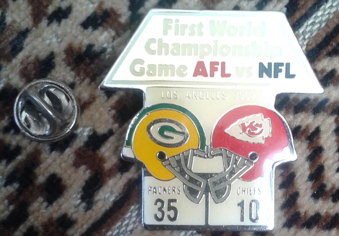 Значок Американский футбол. First World Championship Game AFL vs NFL 1976 3