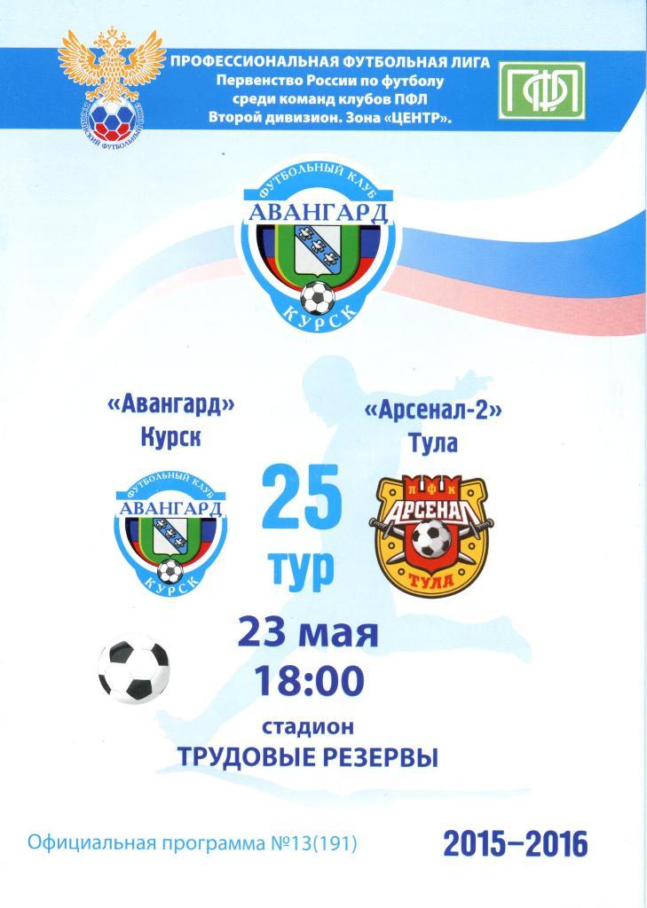 Авангард Курск - Арсенал-2 Тула. 23.05.2016г. 2 дивизион.