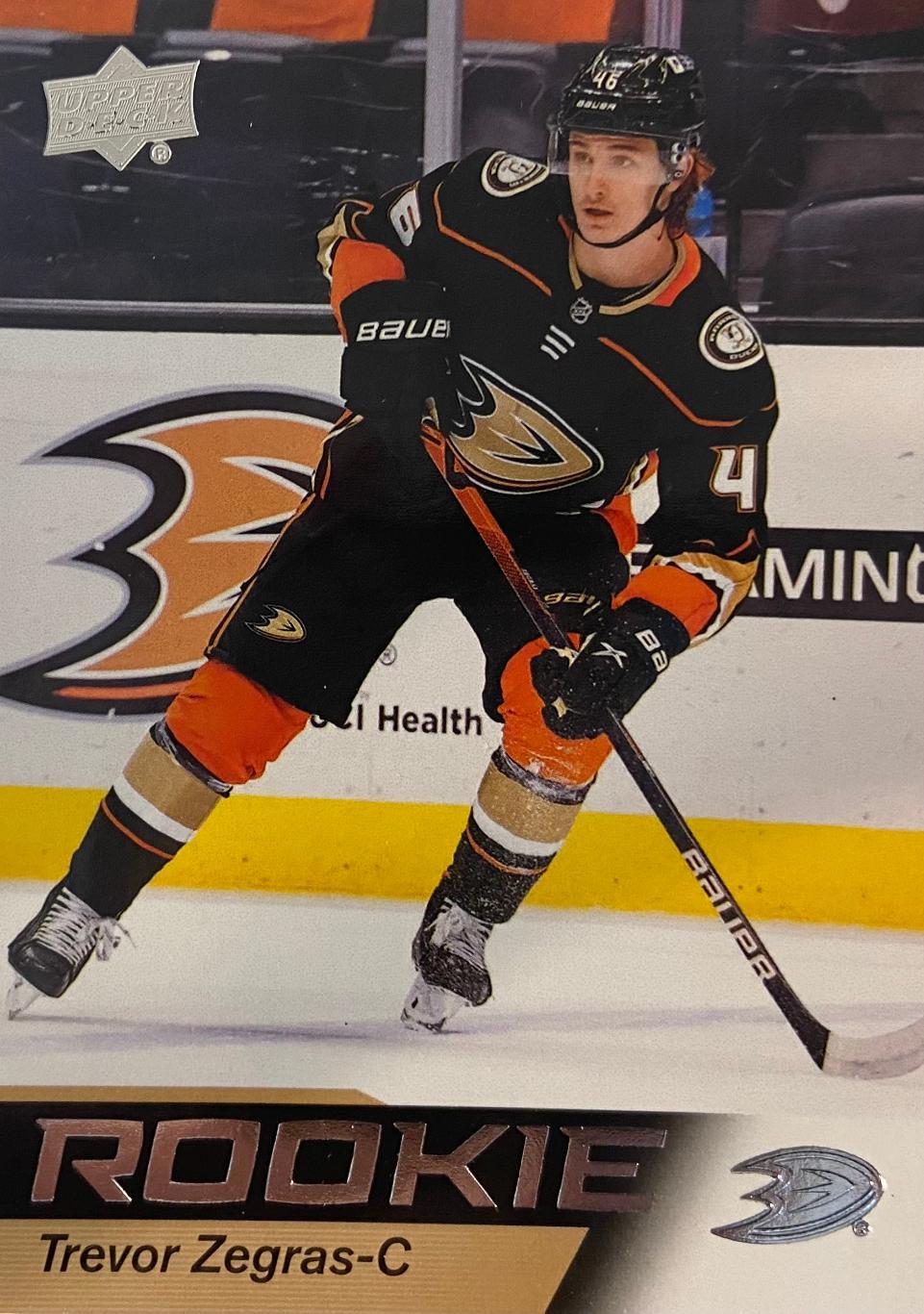 Карточка Trevor Zegras - Тревор Зеграс Anaheim Ducks - Анахайм Дакс НХЛ NHL