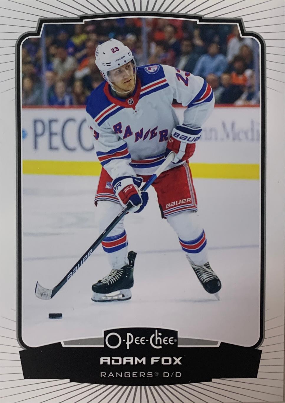 Хоккей. Карточка Adam Fox - Адам Фокс New York Rangers - Рейнджерс НХЛ/NHL