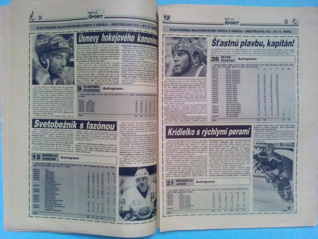 Спецвыпуск Sport EXTRA чм по хоккею Братислава 1995 год 2
