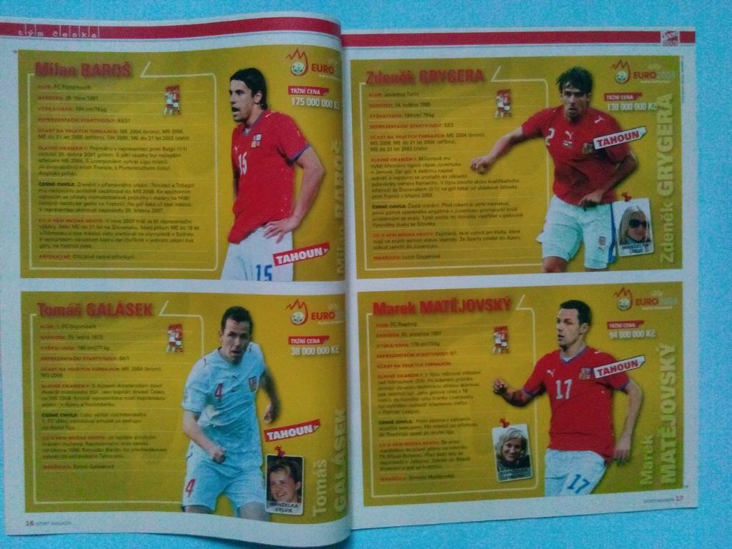 Журнал Sport magazin выпуск сборная Чехии на че по футболу 2008 год 1