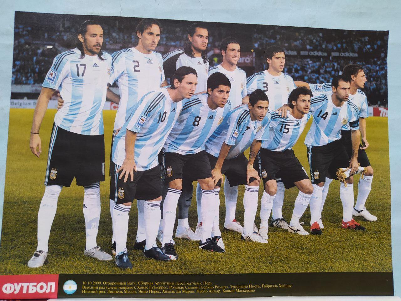 Постер из журнала Футбол Украина участник чм по футболу 2010 - Аргентина