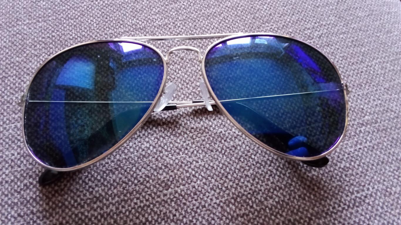 Очки солнцезащитные ( капли ) зеркальные ультрамарин ( новые ) Стильные очки