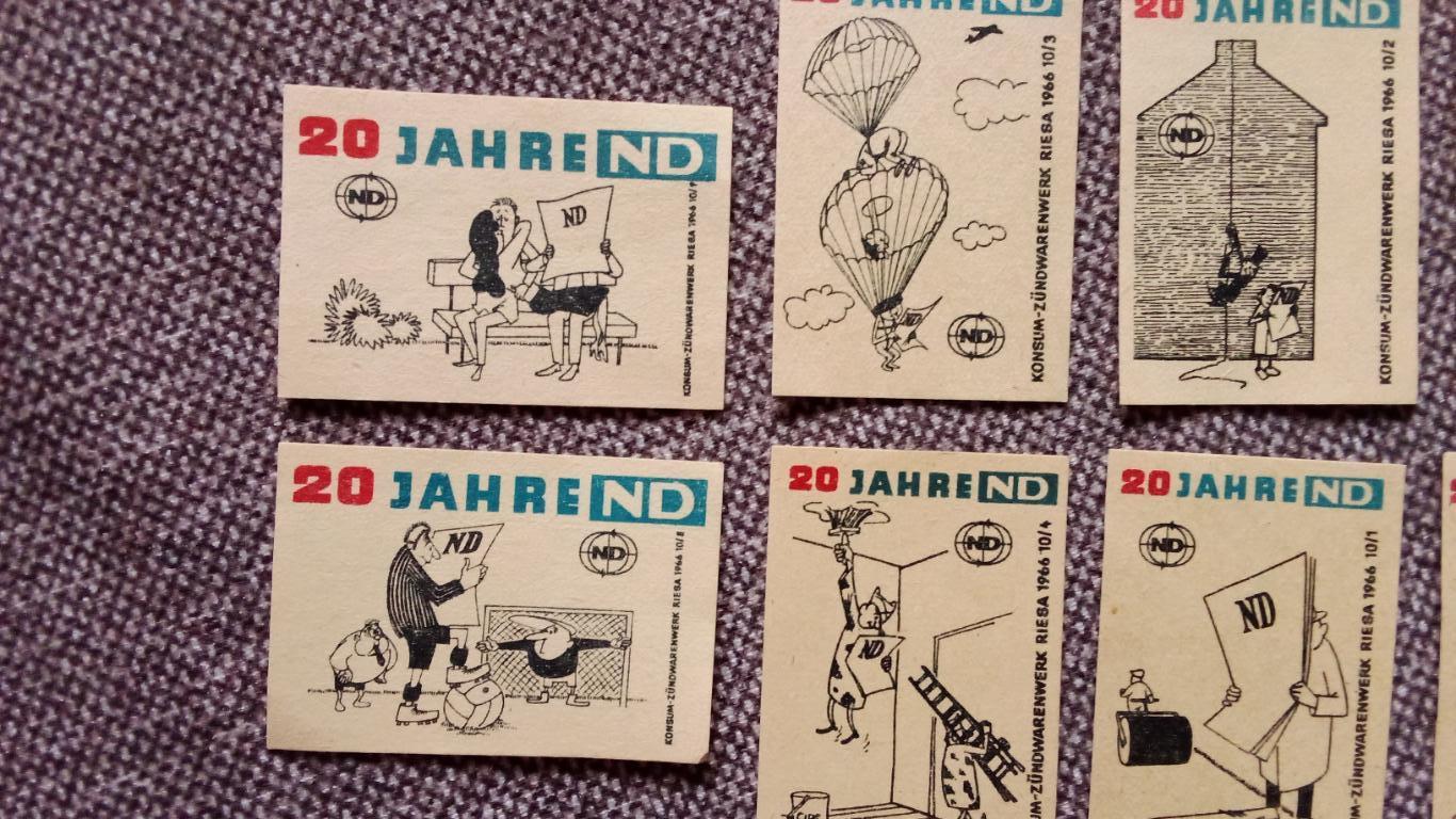 Спичечные этикетки (Спички) : Германия 1966 г. Футбол , парашют , спорт , юмор 1