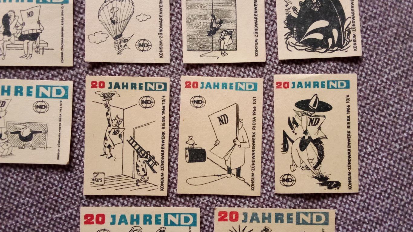 Спичечные этикетки (Спички) : Германия 1966 г. Футбол , парашют , спорт , юмор 3