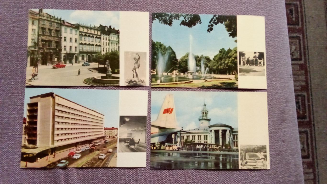 Города СССР : Львов 1967 г. полный набор - 15 открыток (крупноформатные)Аэропорт 2
