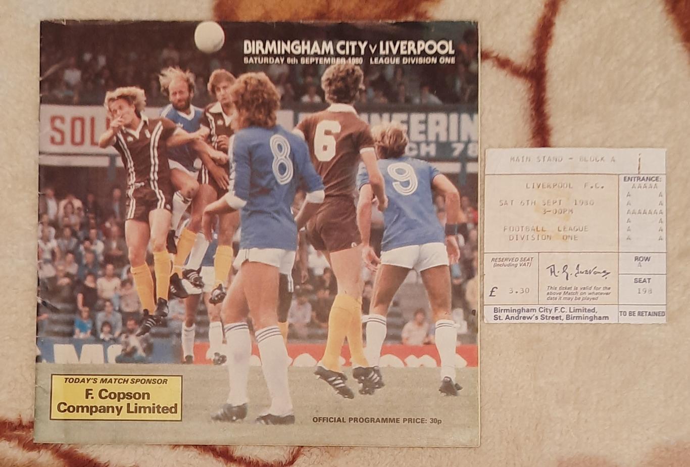 Продажа коллекции! 61 программа + 1 билет ФК Ливерпуль сезона 1980/81 1