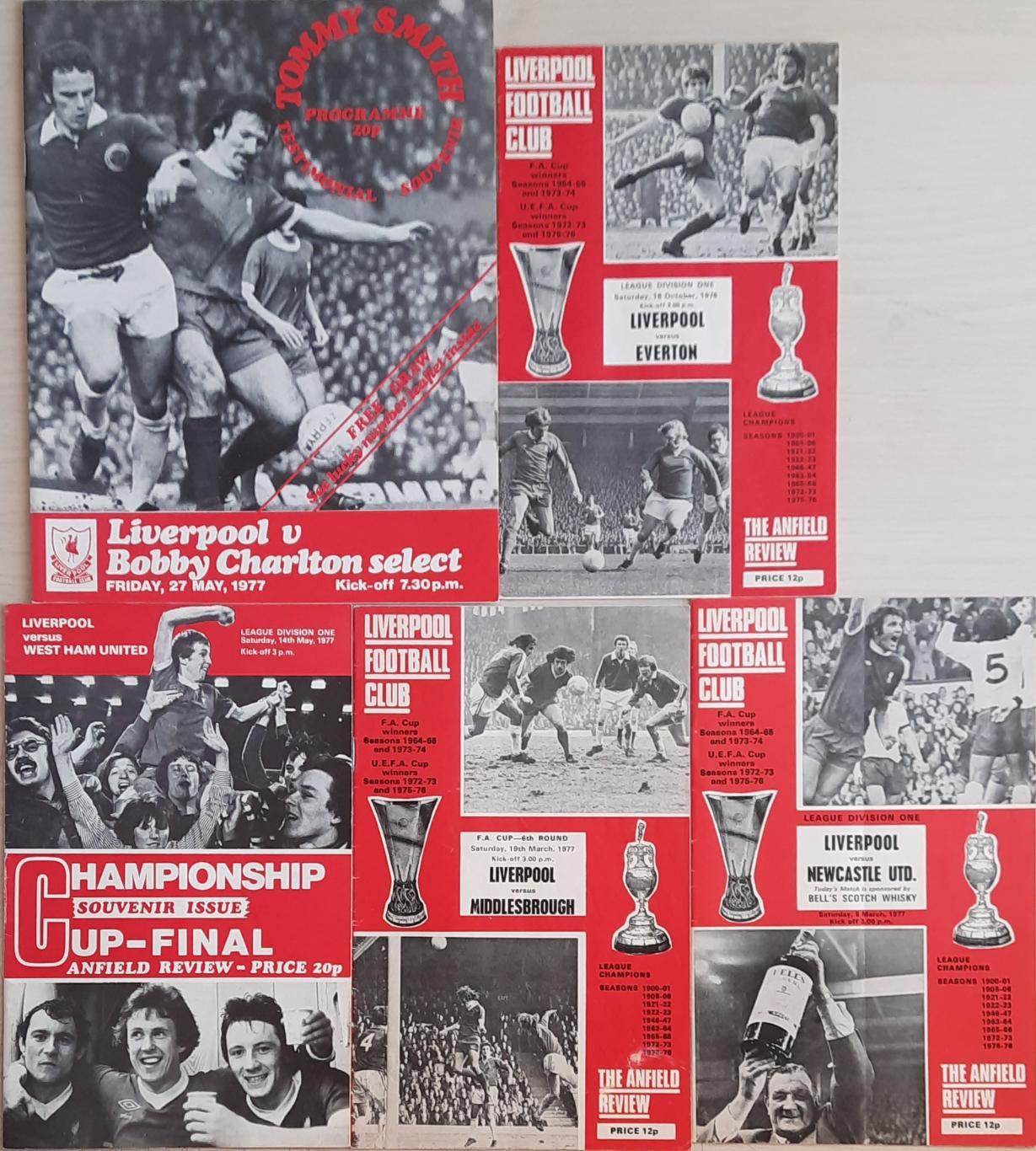 Продажа коллекции! 37 программ ФК Ливерпуль сезона 1976/77 1