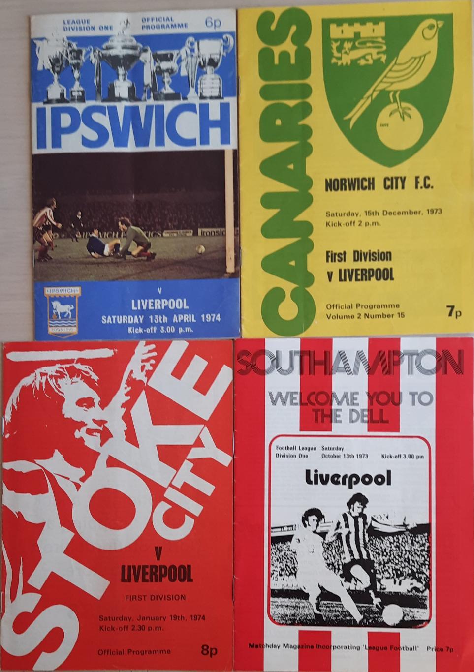 Продажа коллекции! 19 программ с участием ФК Ливерпуль сезона 1973/74 2