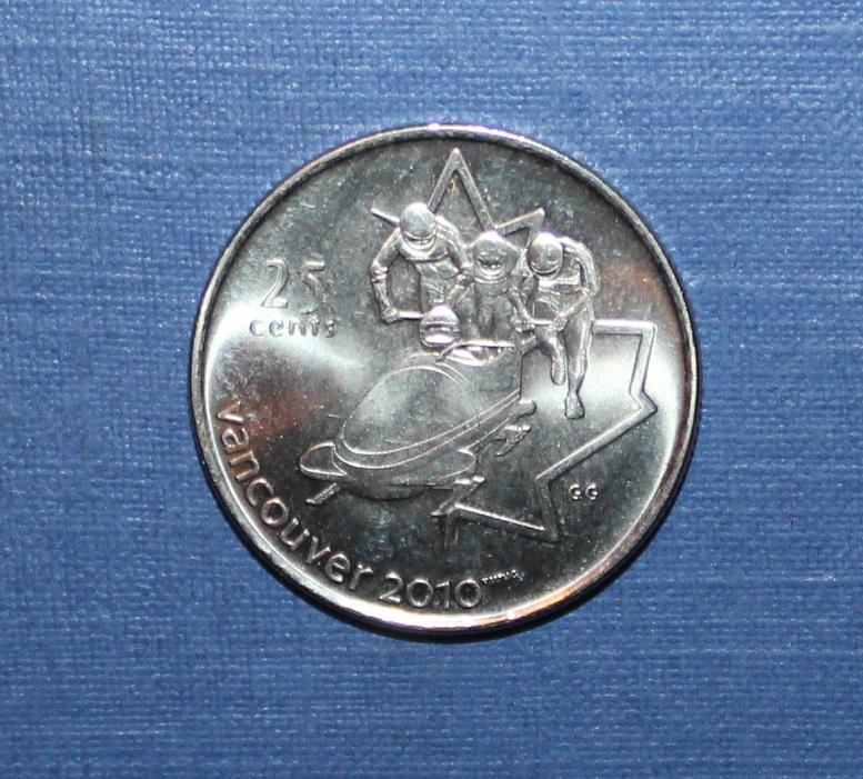 25 центов Канада 2008 (Олимпиада-2010, бобслей)
