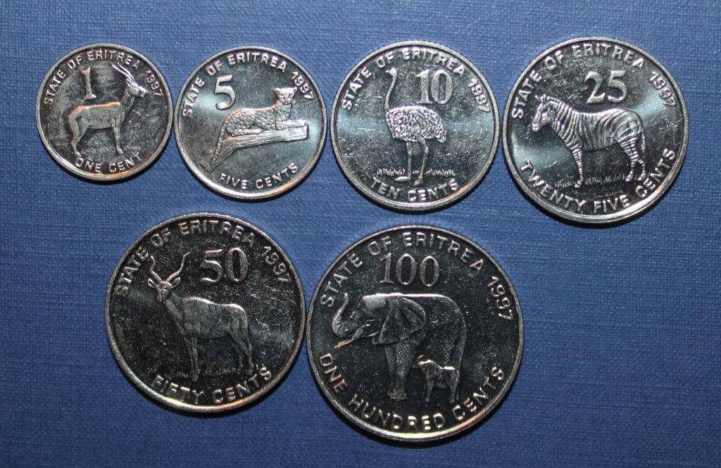 Комплект монет Эритреи 1991 животные