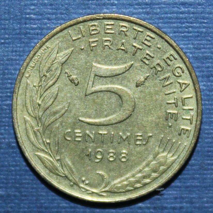 5 сантимов Франция 1988