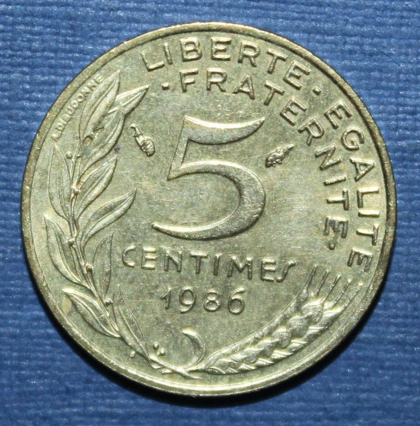 5 сантимов Франция 1986