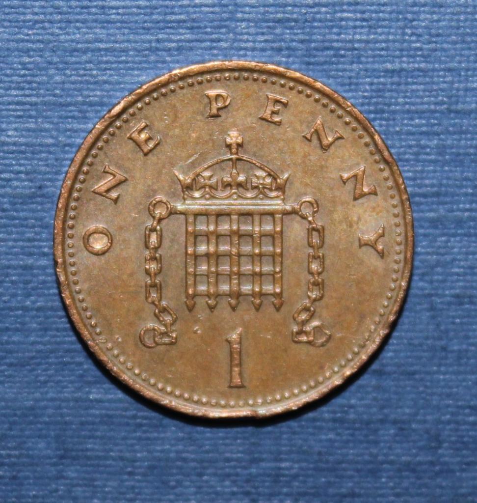1 пенни Великобритания 1987 1