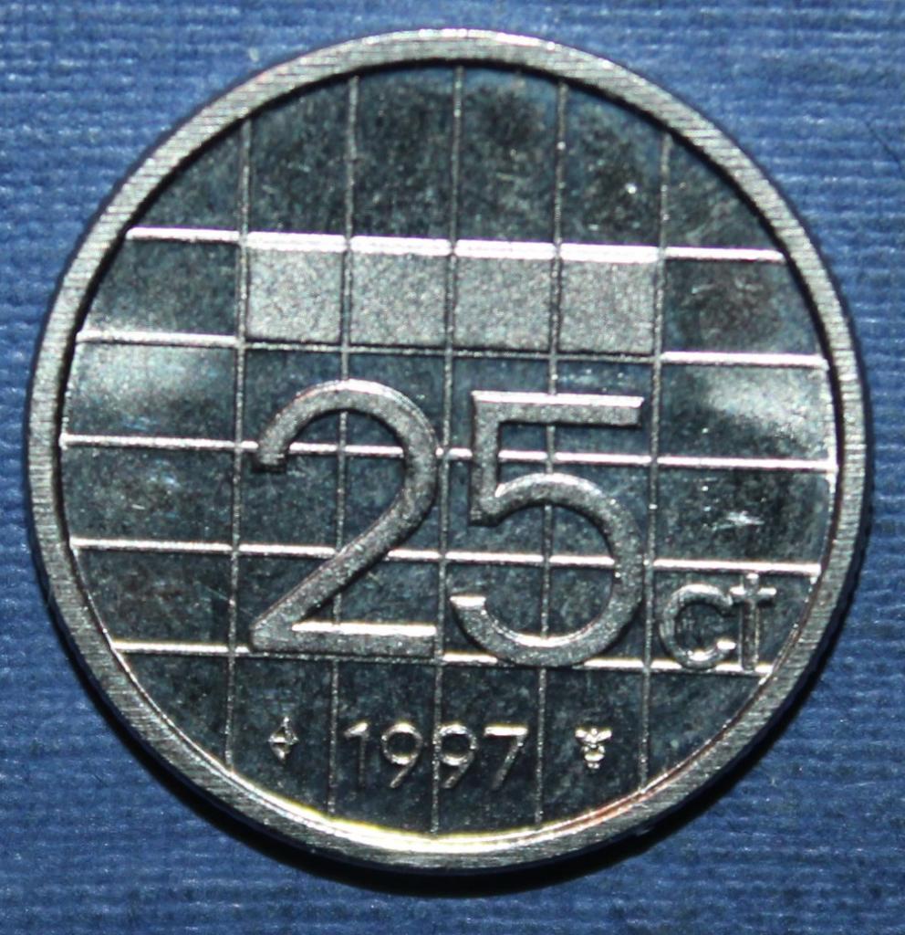 25 центов Нидерланды 1997