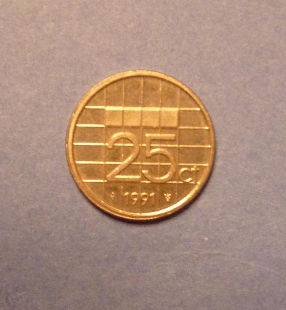 25 центов Нидерланды 1991