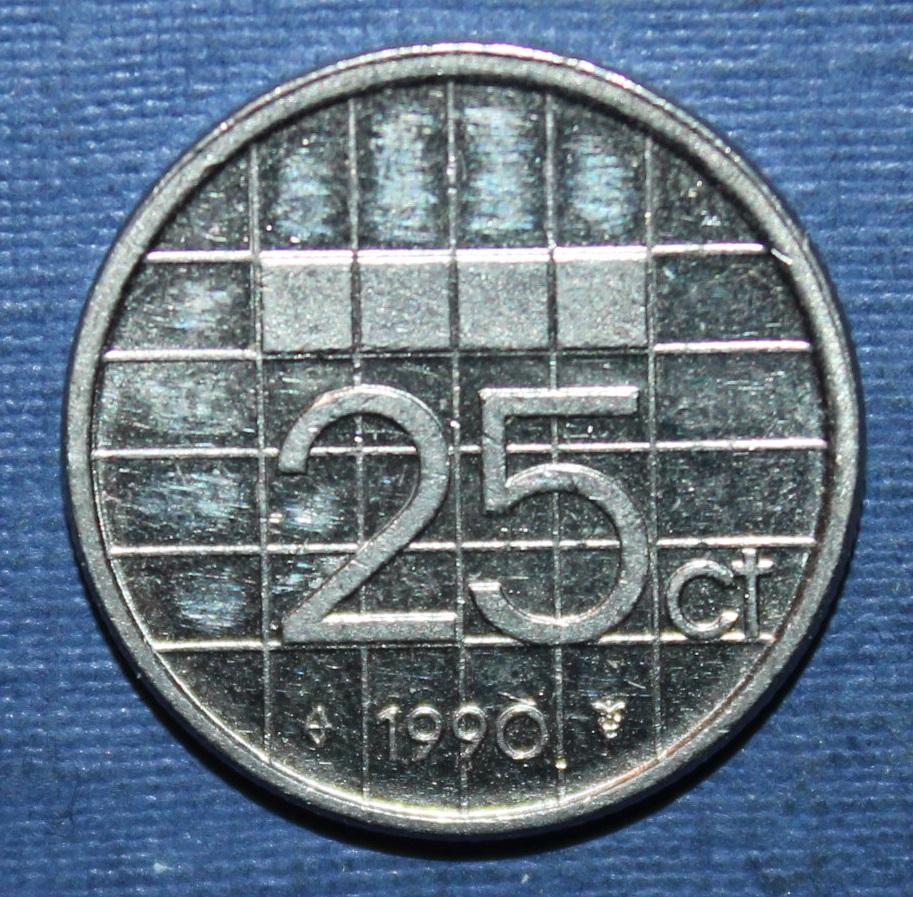 25 центов Нидерланды 1990