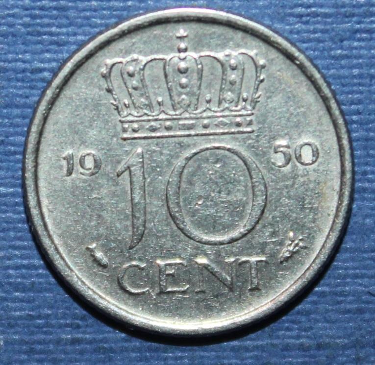 10 центов Нидерланды 1950