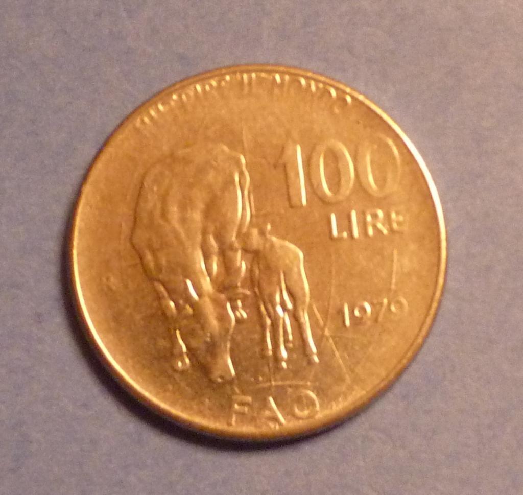 100 лир Италия 1979 ФАО