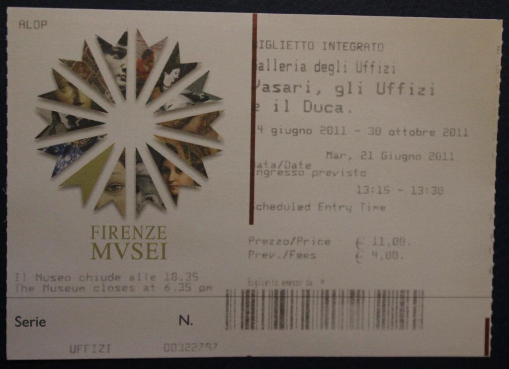 Билет в галерею Уффици (Флоренция, Италия)
