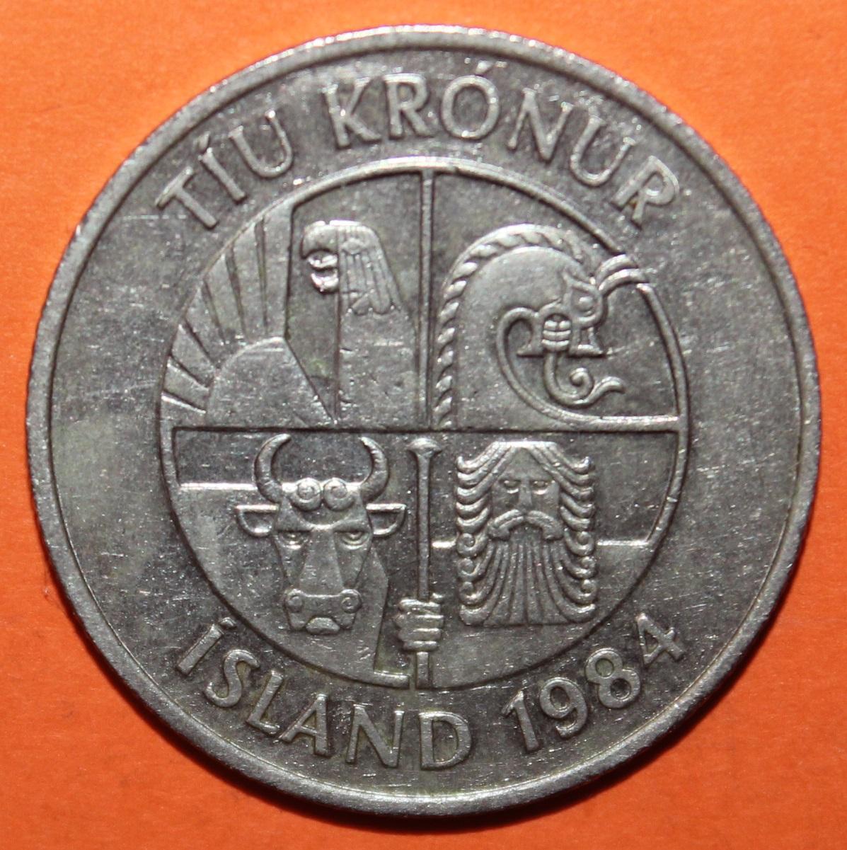 10 крон Исландия 1984 1
