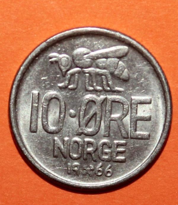 10 эре Норвегия 1966