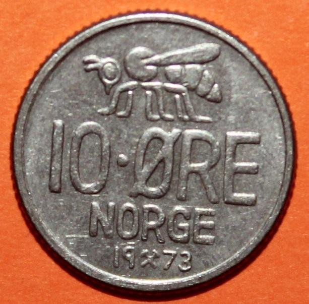 10 эре Норвегия 1973