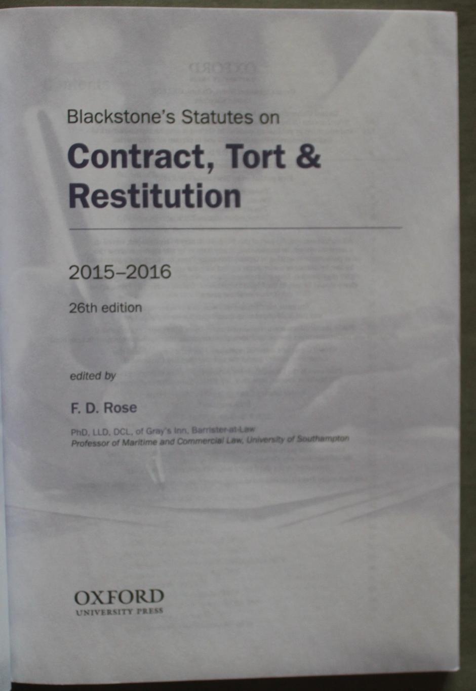 Статуты Блэкстоуна о контрактах, правонарушениях и реституции 2015-16 на англ. 3