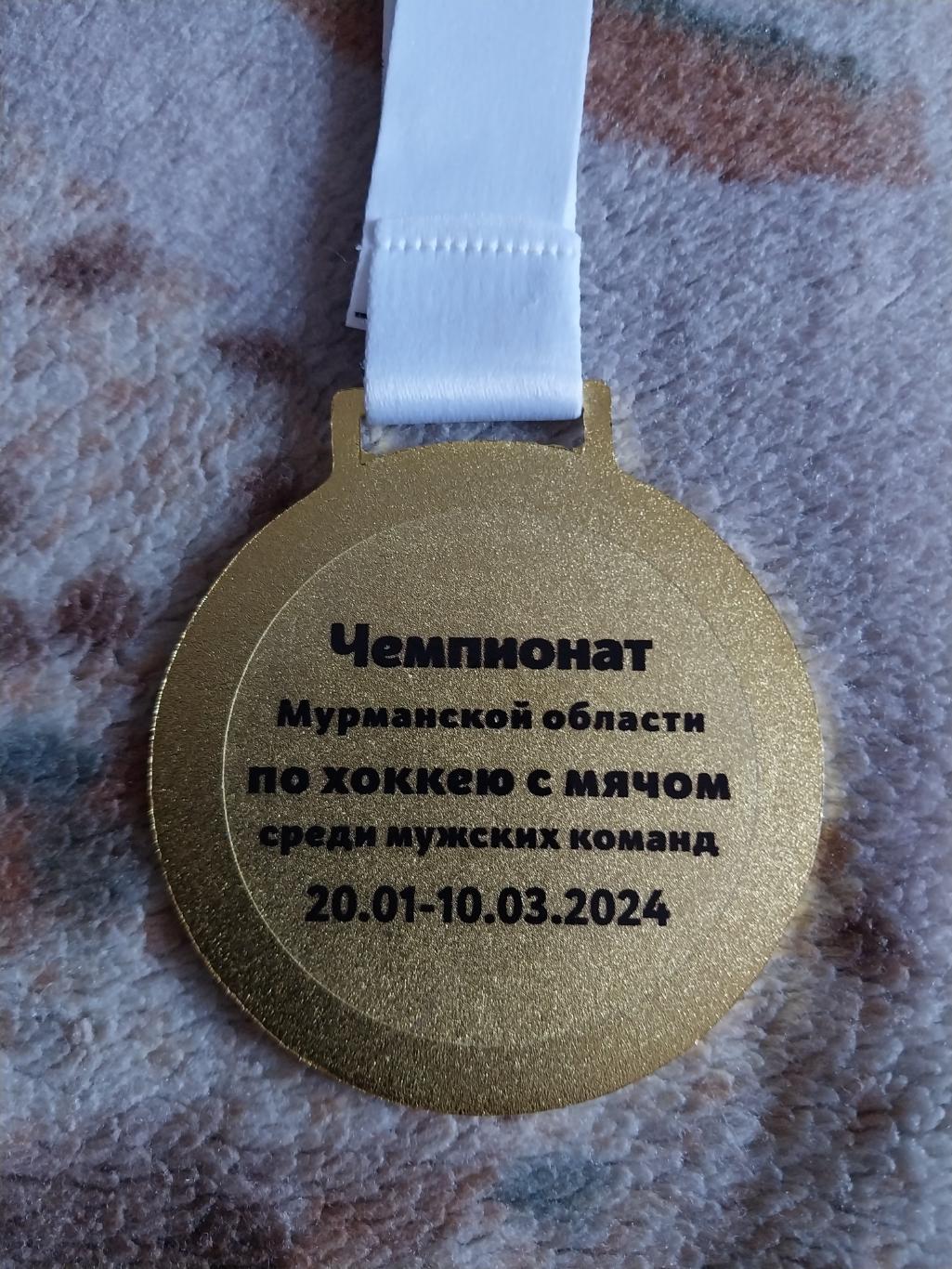 Чемпионат Мурманской области по хоккею с мячом 2024,медаль за 1 место 2
