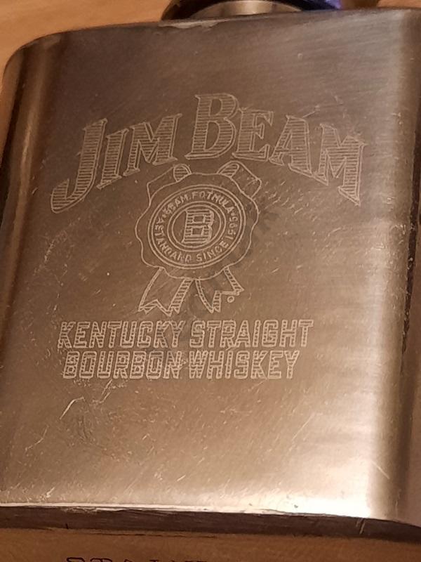 Фляжка маленькая Jim Beam нержавейка б / у 4
