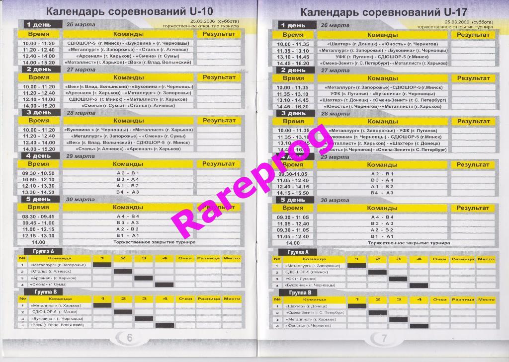 турнир Запорожье Украина 2006 юноши - Смена - Зенит Петербург Минск Донецк 1