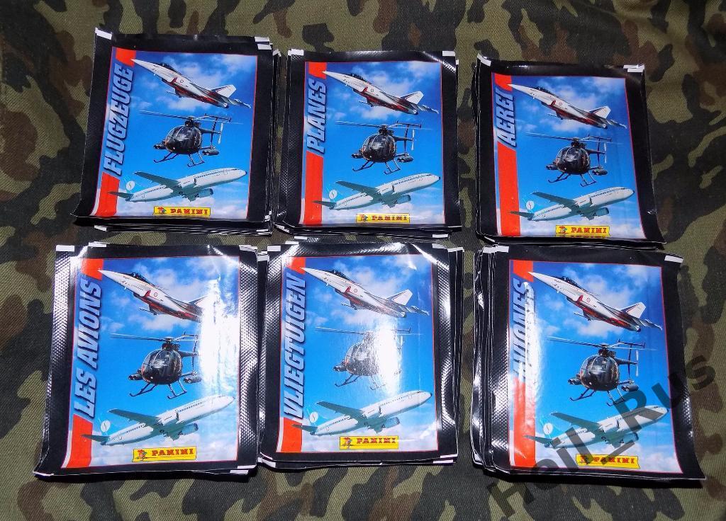 45 запечатанных пакетиков с наклейками PANINI Самолеты