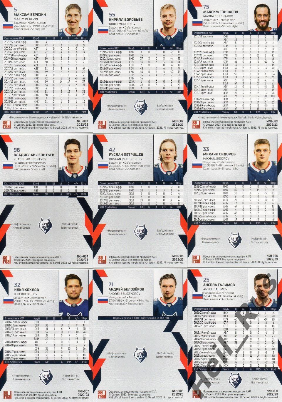 Хоккей. Нефтехимик Нижнекамск 18 карточек КХЛ сезон 2022/23 (Порядин, Чивилев +) 1