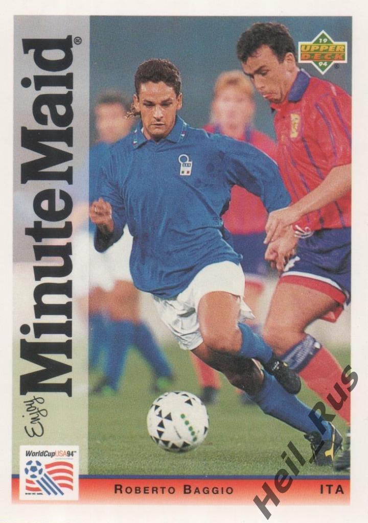 Футбол. Карточка Roberto Baggio / Роберто Баджо (Италия) Чемпионат Мира 1994
