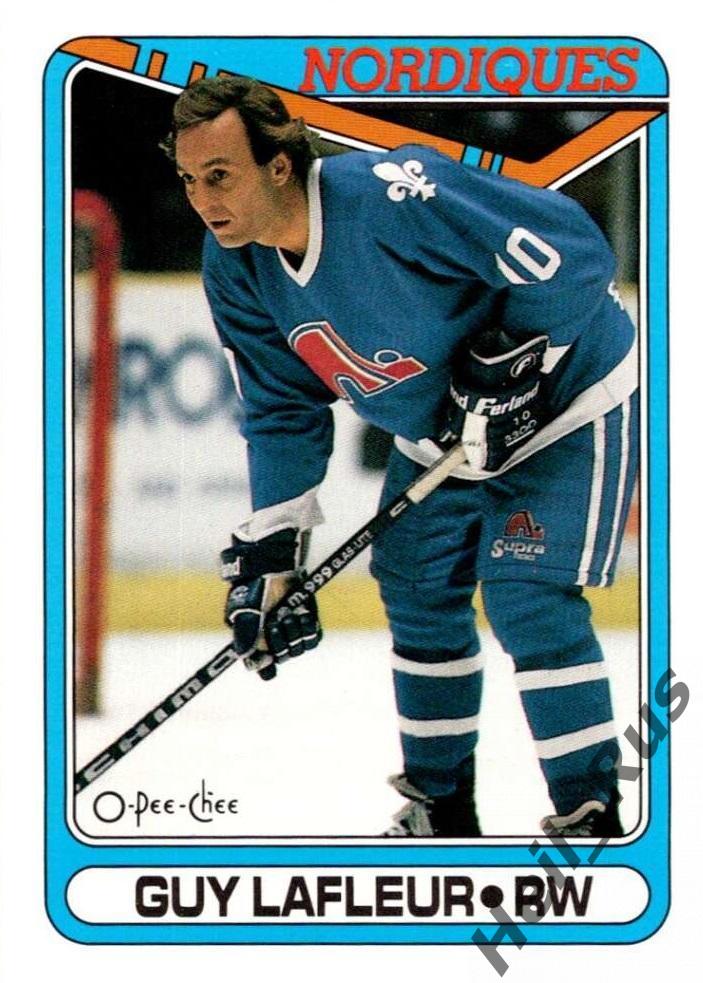 Хоккей; Карточка Guy Lafleur/Ги Лафлер (Quebec Nordiques/Квебек Нордикс) НХЛ/NHL
